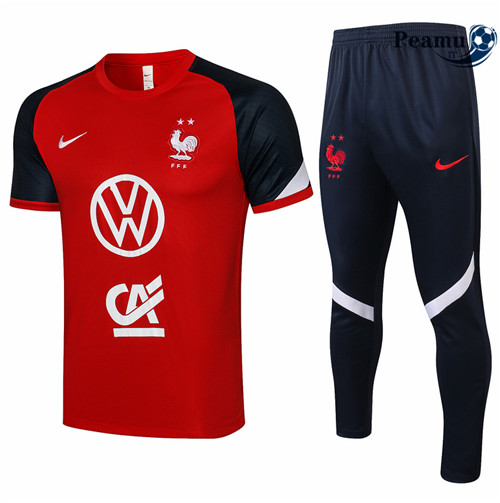 Kit Maglia Formazione Francia + Pantalonii Rouge 2021-2022