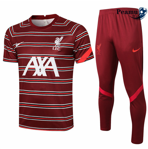Kit Maglia Formazione Liverpool + Pantalonii Rouge 2021-2022