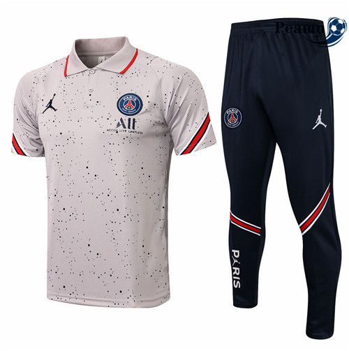 Kit Maglia Formazione PSG Polo Gris Clair 2021-2022