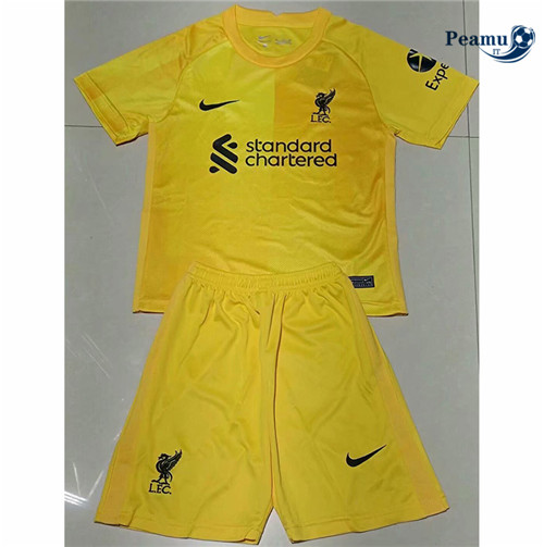 Maglia Calcio Liverpool Bambino Gardien de but Jaune 2021-2022