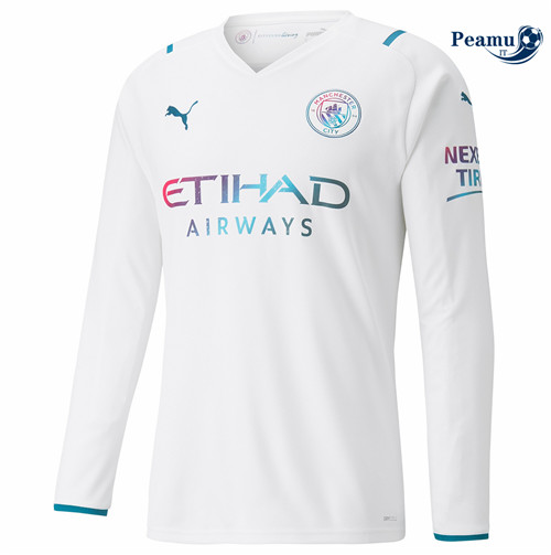Maglia Calcio Manchester City Exterieur Manche Longue 2021-2022