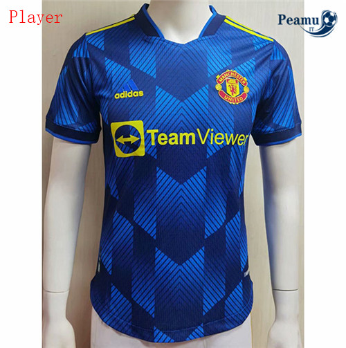 Maglia Calcio Player Manchester United Bleu 2020-2021