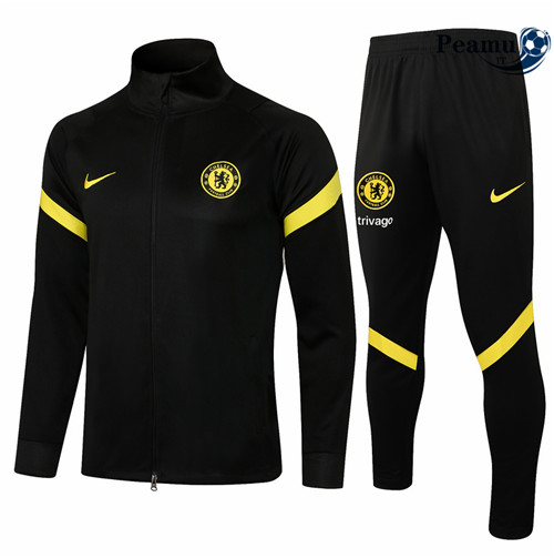 Tuta Calcio - Giacca Chelsea Noir 2021-2022 Col Haut