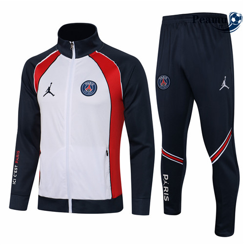 Tuta Calcio - Giacca Jordan PSG Blanc/Bleu Marine 2021-2022 Col Haut