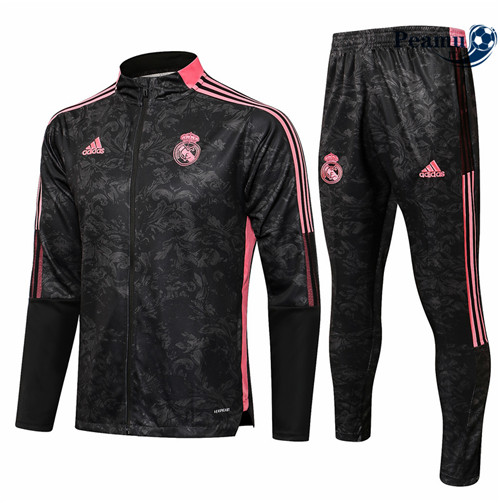 Tuta Calcio - Giacca Real Madrid Noir/Rouge 2021-2022 Col Haut