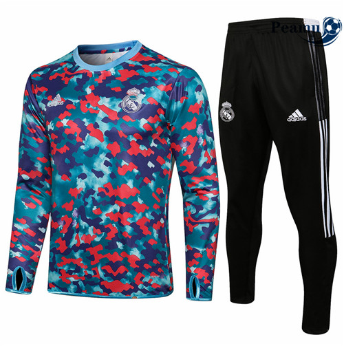 Tuta Calcio Real Madrid Bleu 2021-2022 Col Rond