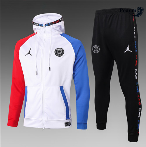 Giacca Tuta Calcio - Felpa con cappuccio Jordan PSG Bambino Blanc 2021-2022
