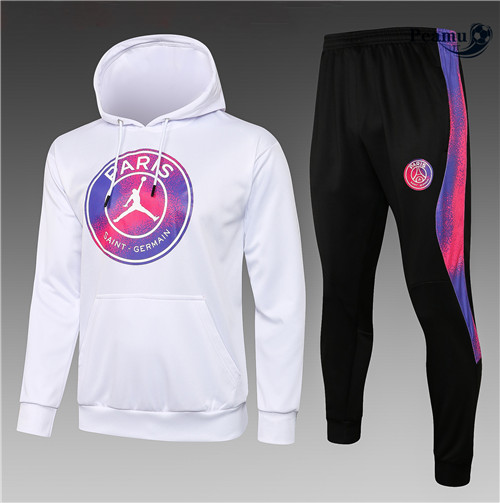 Tuta Calcio - Felpa con cappuccio Jordan PSG Bambino Blanc 2021-2022