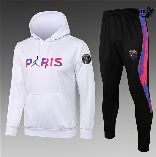 Tuta Calcio - Felpa con cappuccio Jordan PSG Bambino Blanc 2021-2022