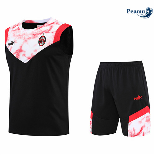 Kit Maglia Formazione AC Milan Debardeur + Pantaloni Noir 2022-2023 I0081