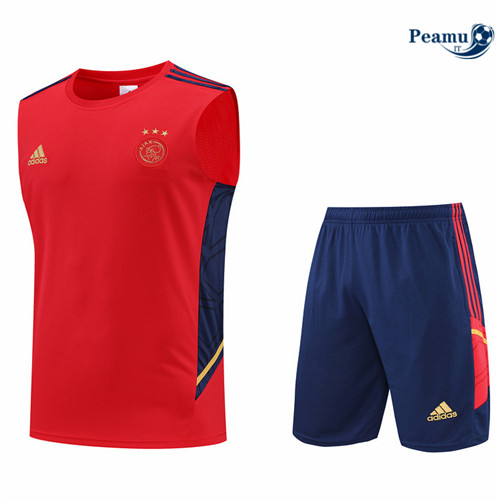 Kit Maglia Formazione Ajax Debardeur + Pantaloni Rouge/Bleu Marine 2022-2023 I0083