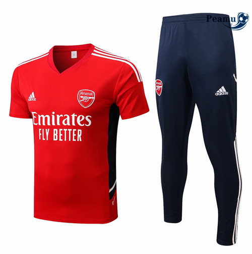 Kit Maglia Formazione Arsenal + Pantaloni Rouge/Bleu Marine 2022-2023 I0110