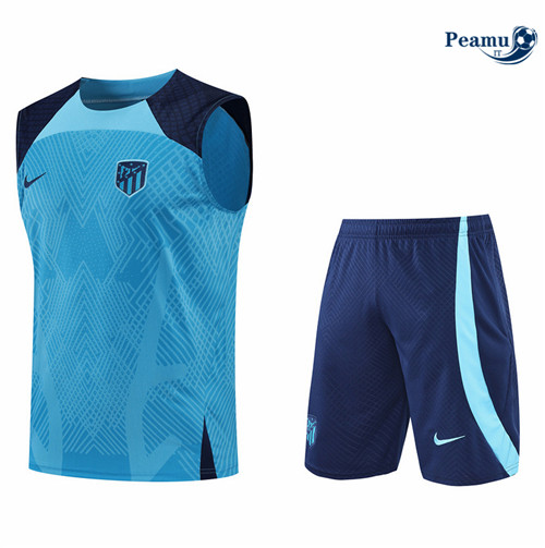 Kit Maglia Formazione Atletico Madrid Debardeur + Pantaloni Bleu 2022-2023 I0111