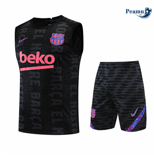 Kit Maglia Formazione Barcellona Debardeur + Pantaloni Noir 2022-2023 I0116