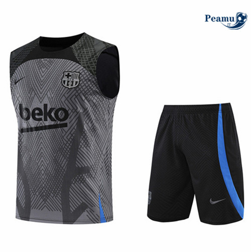 Kit Maglia Formazione Barcellona Debardeur + Pantaloni Gris 2022-2023 I0120