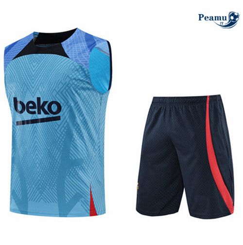 Kit Maglia Formazione Barcellona Debardeur + Pantaloni Bleu 2022-2023 I0121
