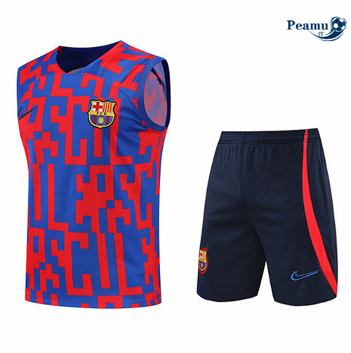 Kit Maglia Formazione Barcellona Debardeur + Pantaloni Rouge/Bleu/Bleu Marine 2022-2023 I0123