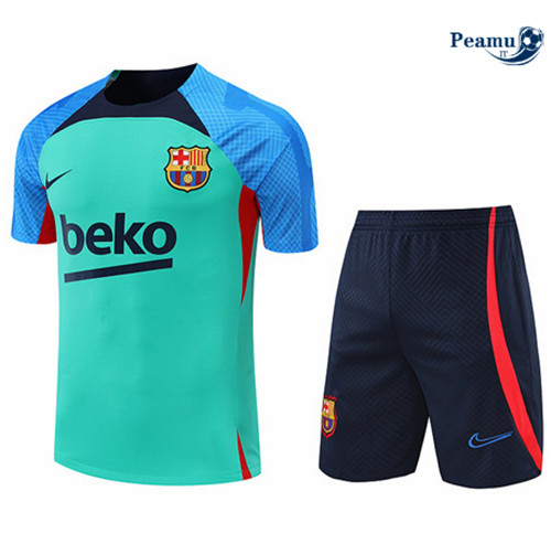 Kit Maglia Formazione Barcellona + Pantaloni Vert/Bleu Marine 2022-2023 I0125