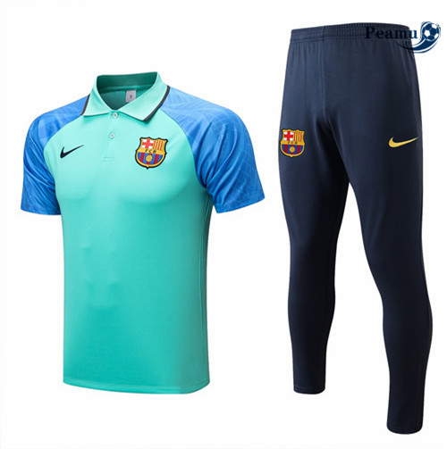 Kit Maglia Formazione polo Barcellona + Pantaloni Bleu 2022-2023 I0134