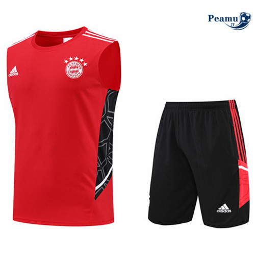 Kit Maglia Formazione Bayern Monaco Debardeur + Pantaloni Rouge/Noir 2022-2023 I0136