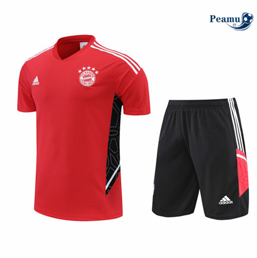 Kit Maglia Formazione Bayern Monaco + Pantaloni Rouge/Noir 2022-2023 I0137