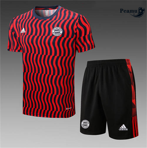 Kit Maglia Formazione Bayern Monaco + Pantaloni Rouge/Noir 2022-2023 I0138