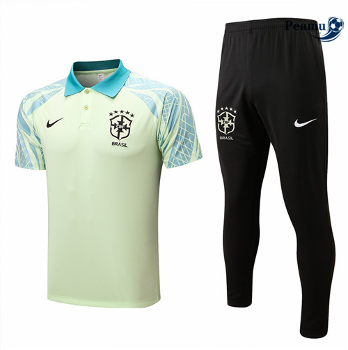 Kit Maglia Formazione Brasile + Pantaloni Jaune/Noir 2022-2023 I0144