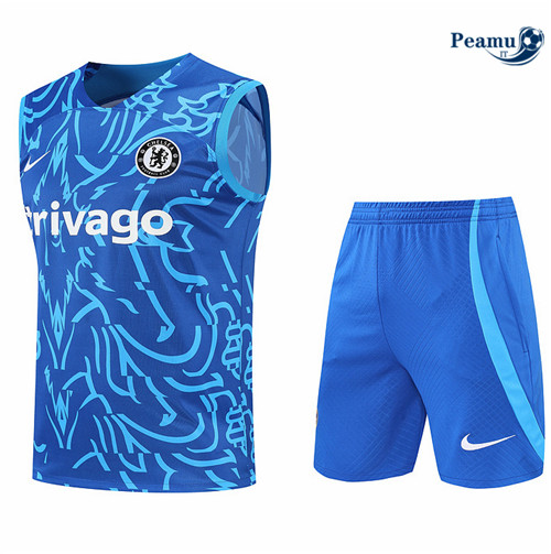 Kit Maglia Formazione Chelsea Debardeur + Pantaloni Bleu 2022-2023 I0150