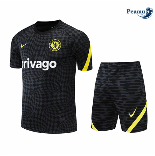 Kit Maglia Formazione Chelsea + Pantaloni Noir/Gris 2022-2023 I0153