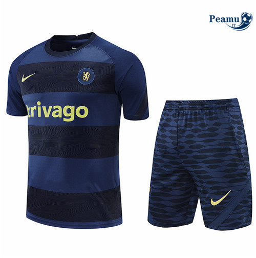 Kit Maglia Formazione Chelsea + Pantaloni Bleu Marine 2022-2023 I0156