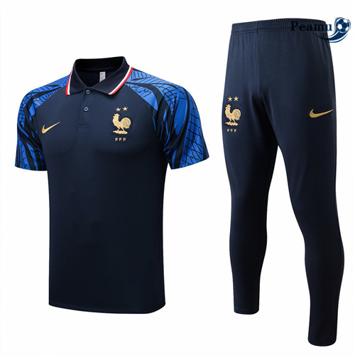 Kit Maglia Formazione polo Francia + Pantaloni Bleu Marine 2022-2023 I0171