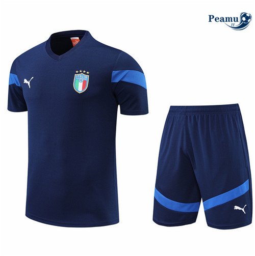 Kit Maglia Formazione Italia + Pantaloni Bleu Marine 2022-2023 I0187