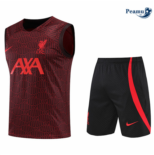 Kit Maglia Formazione Liverpool Debardeur + Pantaloni Rouge/Noir 2022-2023 I0200