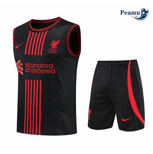 Kit Maglia Formazione Liverpool Debardeur + Pantaloni Noir 2022-2023 I0202