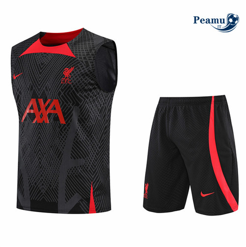 Kit Maglia Formazione Liverpool Debardeur + Pantaloni Noir 2022-2023 I0203
