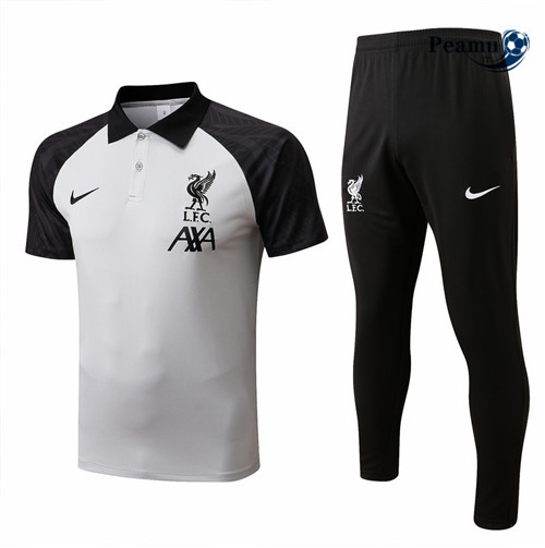 Kit Maglia Formazione Liverpool + Pantaloni Gris/Bleu Marine 2022-2023 I0213
