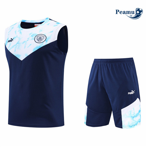 Kit Maglia Formazione Manchester City Debardeur + Pantaloni Bleu Marine 2022-2023 I0216