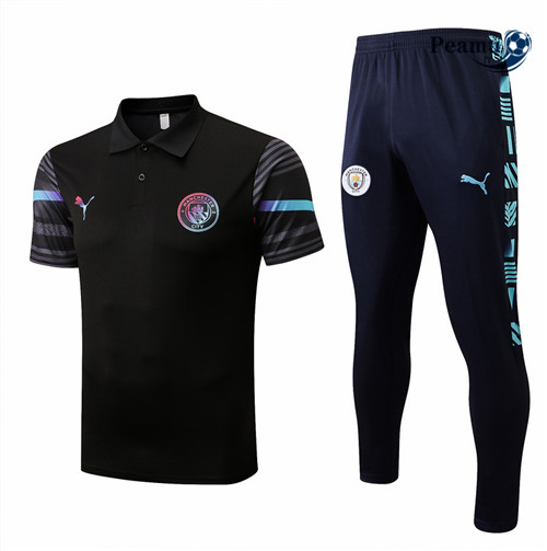 Kit Maglia Formazione Manchester City + Pantaloni Noir/Bleu Marine 2022-2023 I0219