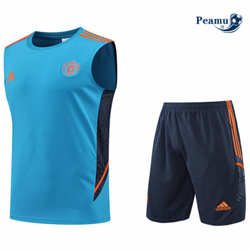 Kit Maglia Formazione Manchester United Debardeur + Pantaloni Bleu 2022-2023 I0221