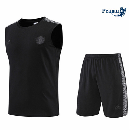 Kit Maglia Formazione Manchester United Debardeur + Pantaloni Noir 2022-2023 I0222