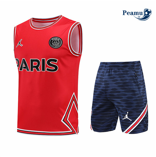 Kit Maglia Formazione Paris PSG Debardeur + Pantaloni Rouge/Bleu Marine 2022-2023 I0246