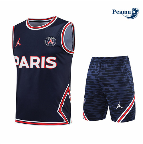 Kit Maglia Formazione Paris PSG Debardeur + Pantaloni Bleu Marine 2022-2023 I0252