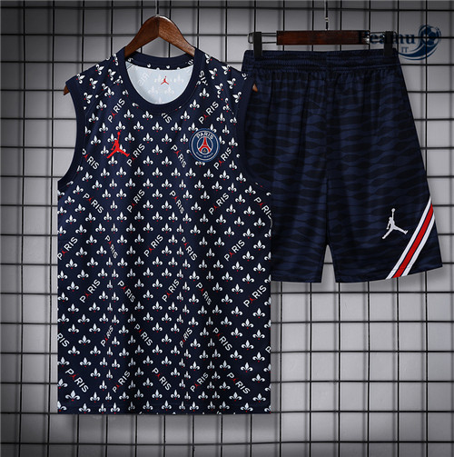 Kit Maglia Formazione Paris PSG Debardeur + Pantaloni Bleu Marine 2022-2023 I0257