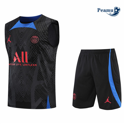 Kit Maglia Formazione Paris PSG Debardeur + Pantaloni Noir 2022-2023 I0259