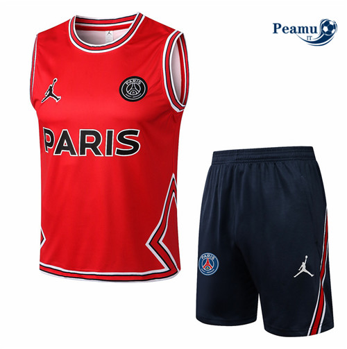 Kit Maglia Formazione Paris PSG Debardeur + Pantaloni Rouge/Bleu Marine 2022-2023 I0263