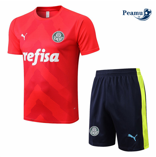 Kit Maglia Formazione Palmeiras + Pantaloni Rouge/Bleu Marine 2022-2023 I0235