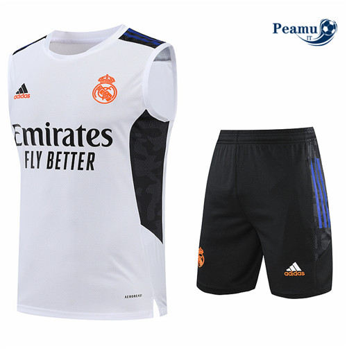 Kit Maglia Formazione Real Madrid Debardeur + Pantaloni Blanc/Noir 2022-2023 I0286
