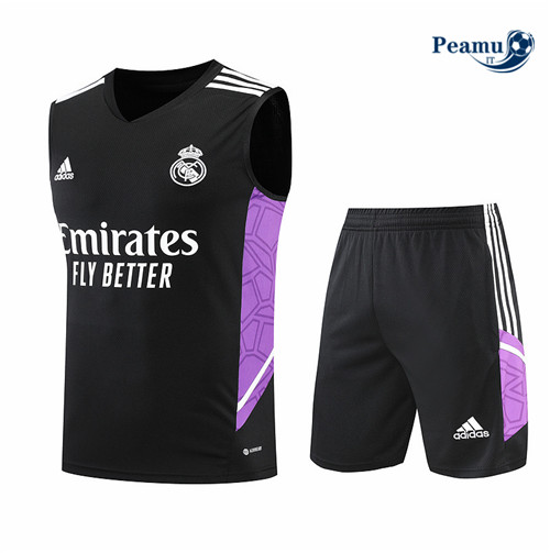 Kit Maglia Formazione Real Madrid Debardeur + Pantaloni Noir 2022-2023 I0289
