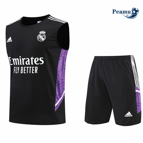 Kit Maglia Formazione Real Madrid Debardeur + Pantaloni Noir 2022-2023 I0290