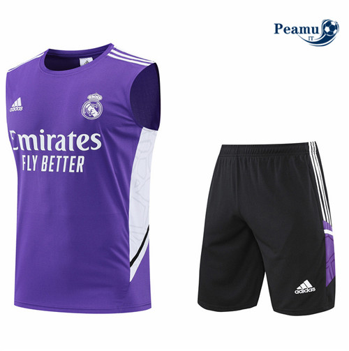 Kit Maglia Formazione Real Madrid Debardeur + Pantaloni Violet/Noir 2022-2023 I0291
